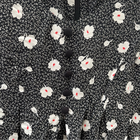 Vintage Donna Ricco Black & White Floral Romper Jumpsuit Dress Small Women - Picture 7 of 14